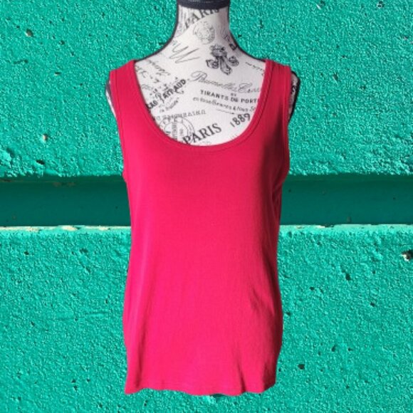 St. John's Bay US Red Flag Color Red Tank Top - Picture 13 of 16